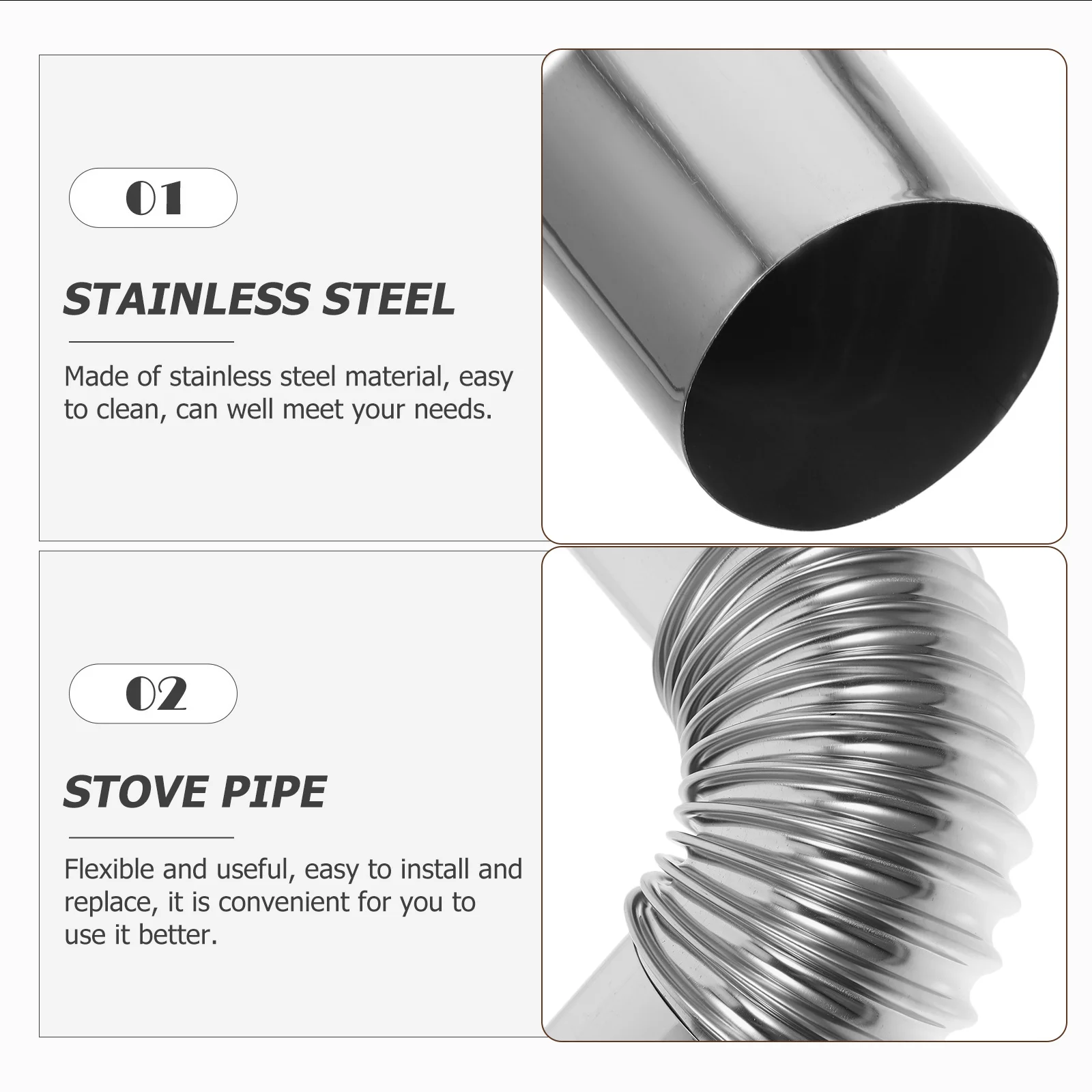 1Set Chimney Exhaust Flexible Stainless Steel Flue for Wood Stove Heating Home Vent Hose Metal Flue Duct
1Set Chimney Exhaust Flexible Stainless Steel Flue for Wood Stove Heating Home Vent Hose Metal Flue Duct