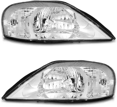 WEELMOTO Headlights for 2000-2005 Mercury Sable – Chrome Headlight Assembly Replacement Pair
WEELMOTO Headlights for 2000-2005 Mercury Sable – Chrome Headlight Assembly Replacement Pair
