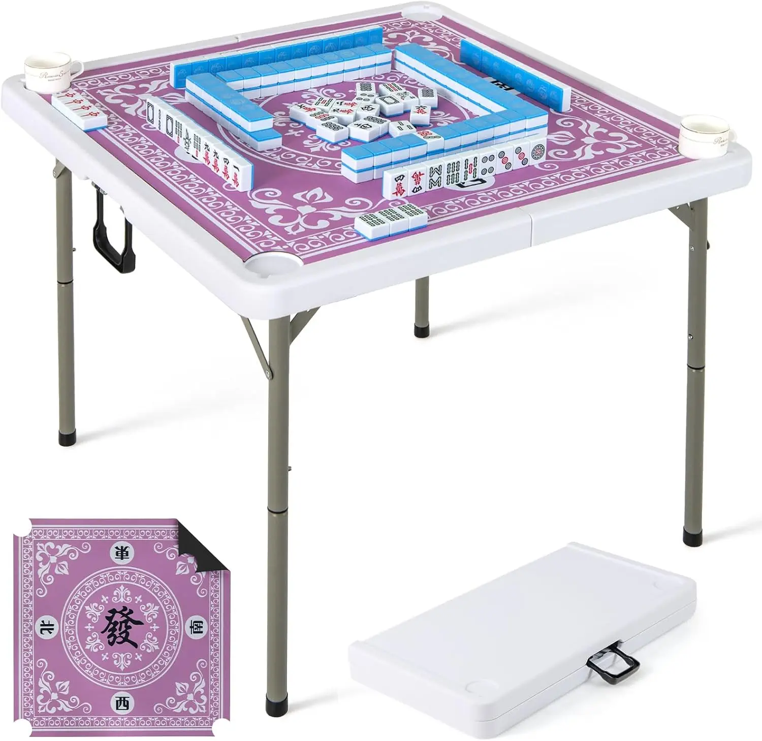 Goplus Mahjong Table, 35" Square Folding Card Table w/4Cup Holders, Anti Slip Mat, HDPE Tabletop, Metal Legs, Portable Mahjong G
Goplus Mahjong Table, 35" Square Folding Card Table w/4Cup Holders, Anti Slip Mat, HDPE Tabletop, Metal Legs, Portable Mahjong G