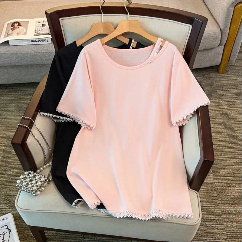 170Kg Plus Size Women's Bust 170 Summer Loose Hollow Short Sleeve Round Neck Lace T-Shirt 4XL 5XL 6XL 7XL 8XL 9XL
170Kg Plus Size Women's Bust 170 Summer Loose Hollow Short Sleeve Round Neck Lace T-Shirt 4XL 5XL 6XL 7XL 8XL 9XL