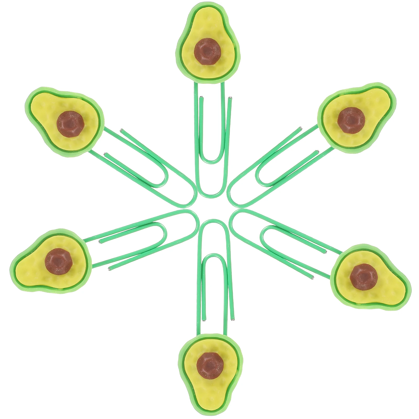 6pcs Avocado Bookmark Clamps Fruit Shaped Paper Clips Creative Office Supplies Colored Staple Pins Cartoon Design Practical File
6pcs Avocado Bookmark Clamps Fruit Shaped Paper Clips Creative Office Supplies Colored Staple Pins Cartoon Design Practical File