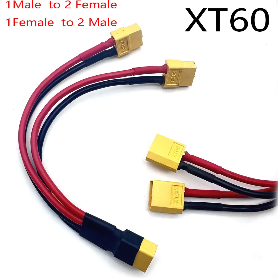 XT60 Plug Cable XT60 Parallel Battery Connector Male/Female Cable Dual Extension Y Splitter 2Way Silicone Wire for RC Battery
XT60 Plug Cable XT60 Parallel Battery Connector Male/Female Cable Dual Extension Y Splitter 2Way Silicone Wire for RC Battery