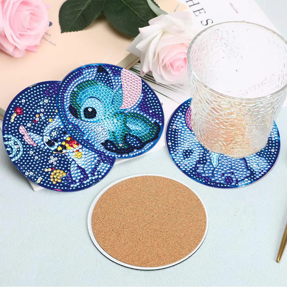 Set of 8 DIY diamond painting coasters globally Stitch-themed coasters for drinks, crystal flowing diamond art coasters with sta
Set of 8 DIY diamond painting coasters globally Stitch-themed coasters for drinks, crystal flowing diamond art coasters with sta