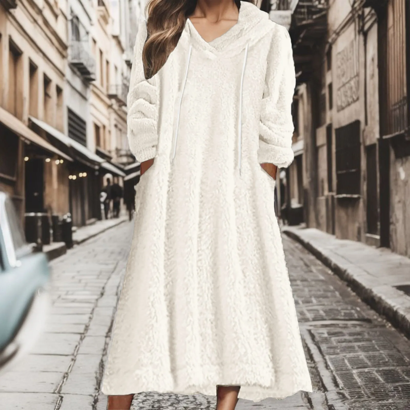 Women Fleece Sweatshirt Dress Hood Long sleeve Knitted Dress Solid Color Warm Clothing Autumn And Winter 2023 Femme Vestidos
Women Fleece Sweatshirt Dress Hood Long sleeve Knitted Dress Solid Color Warm Clothing Autumn And Winter 2023 Femme Vestidos