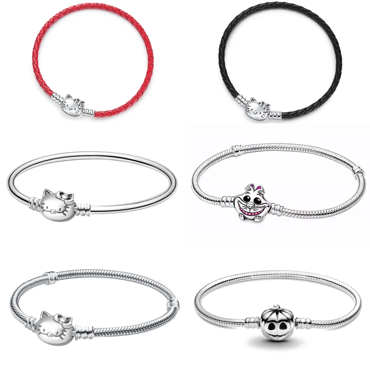 Disney 925 Sterling Silver Kitty Charm Bracelet For Women Red/Black Leather Snake Chain Bangle Cute Cartoon Jewelry Gift
Disney 925 Sterling Silver Kitty Charm Bracelet For Women Red/Black Leather Snake Chain Bangle Cute Cartoon Jewelry Gift