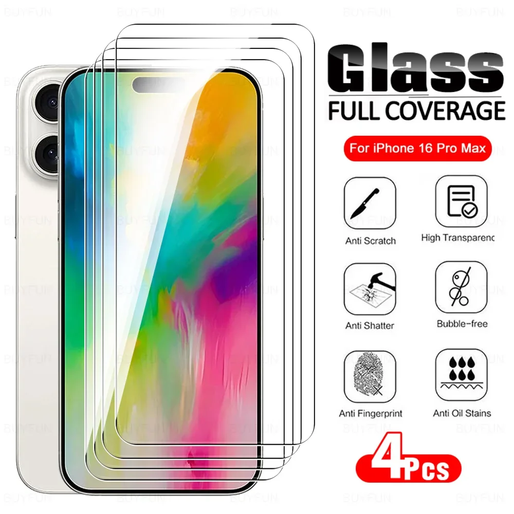 4 Pcs Tempered Glass Screen Protector For iPhone 16 Pro Max iPhone16 Plus Iphone16Pro iPhone16ProMax 16Pro Max Protective Film
4 Pcs Tempered Glass Screen Protector For iPhone 16 Pro Max iPhone16 Plus Iphone16Pro iPhone16ProMax 16Pro Max Protective Film