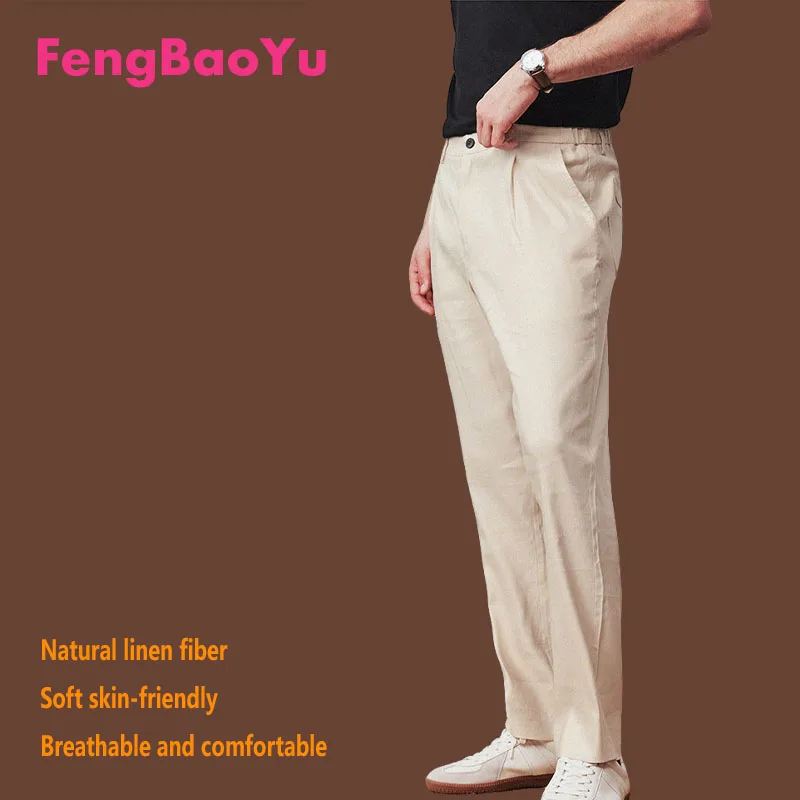 Fengbaoyu Natural 100% Linen Men's Pants Simple Elegant Business Casual Stretch Waist-Skimming Pants Suitable for Spring Autumn
Fengbaoyu Natural 100% Linen Men's Pants Simple Elegant Business Casual Stretch Waist-Skimming Pants Suitable for Spring Autumn