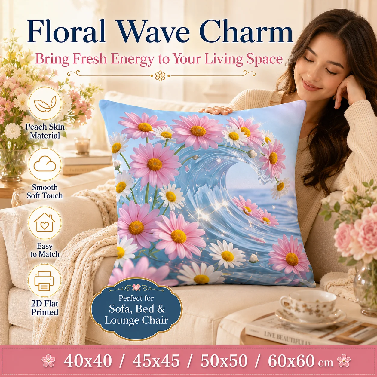 Fresh Floral Water Peach Skin Pillowcase 2026 Spring Summer 2D Flat Printed Cushion Cover For Sofa Bed Living Room Home Decor
Fresh Floral Water Peach Skin Pillowcase 2026 Spring Summer 2D Flat Printed Cushion Cover For Sofa Bed Living Room Home Decor