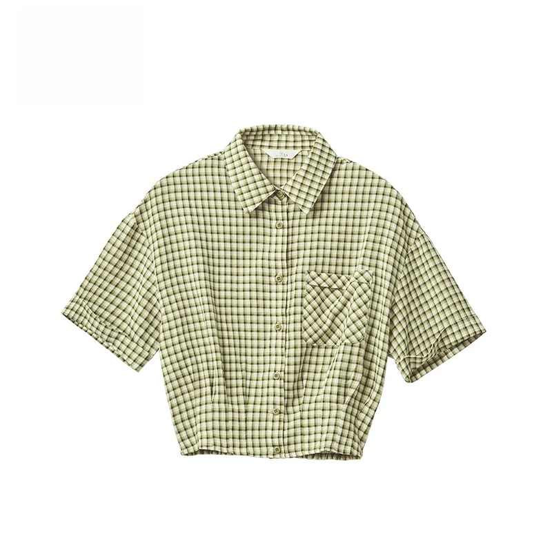 GOFAR Plaid irt Women's Summer New Vintage Turn-down Collar Loose Waist-cinching ort Sve Elegance irt ort Sle
GOFAR Plaid irt Women's Summer New Vintage Turn-down Collar Loose Waist-cinching ort Sve Elegance irt ort Sle