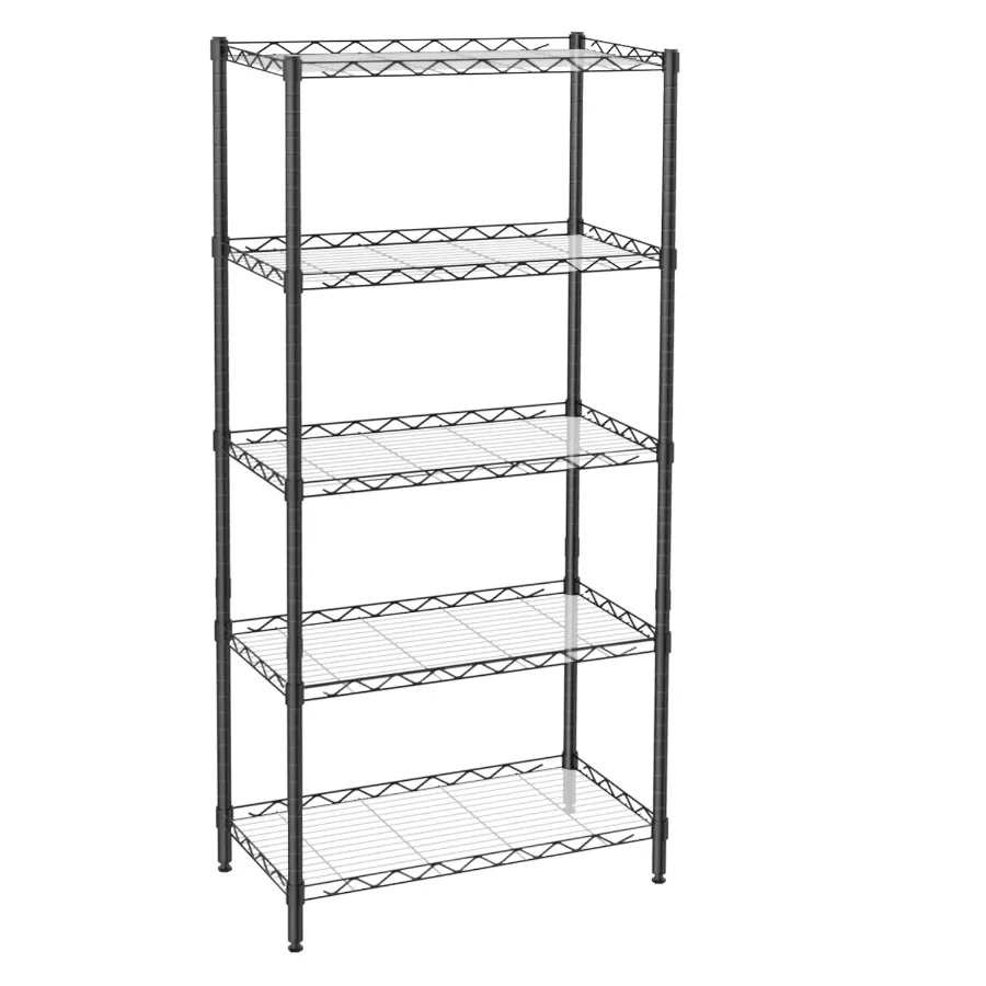 5-Shelf Adjustable Heavy Duty Steel Wire Rack Storage Shelving Organizer for Kitchen Garage 23.62" L x 13.77" W x 59.05" H Blac
5-Shelf Adjustable Heavy Duty Steel Wire Rack Storage Shelving Organizer for Kitchen Garage 23.62" L x 13.77" W x 59.05" H Blac