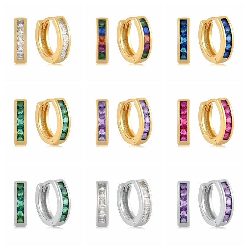 925 Sterling Silver 12mm Rainbow Zircon Huggies Hoops Earrings for Women Fashion Fine Jewelry Clips Round Colorful CZ Earrings
925 Sterling Silver 12mm Rainbow Zircon Huggies Hoops Earrings for Women Fashion Fine Jewelry Clips Round Colorful CZ Earrings