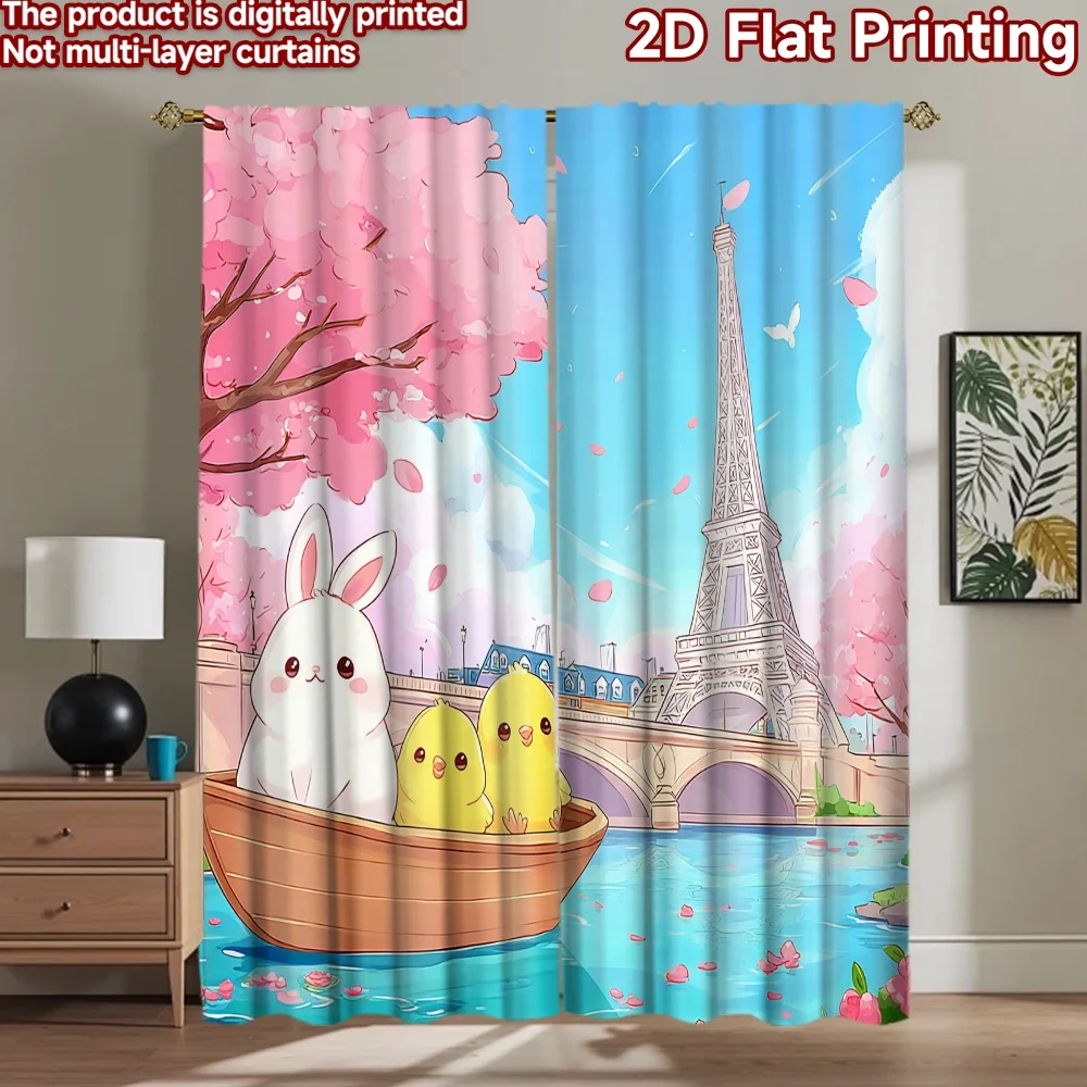 2D flat printing 2pcs Curtain Cute Bunny Chicks Paris River Digital Printed Polyester Drapes Festive Wall Decor Perfect for
2D flat printing 2pcs Curtain Cute Bunny Chicks Paris River Digital Printed Polyester Drapes Festive Wall Decor Perfect for