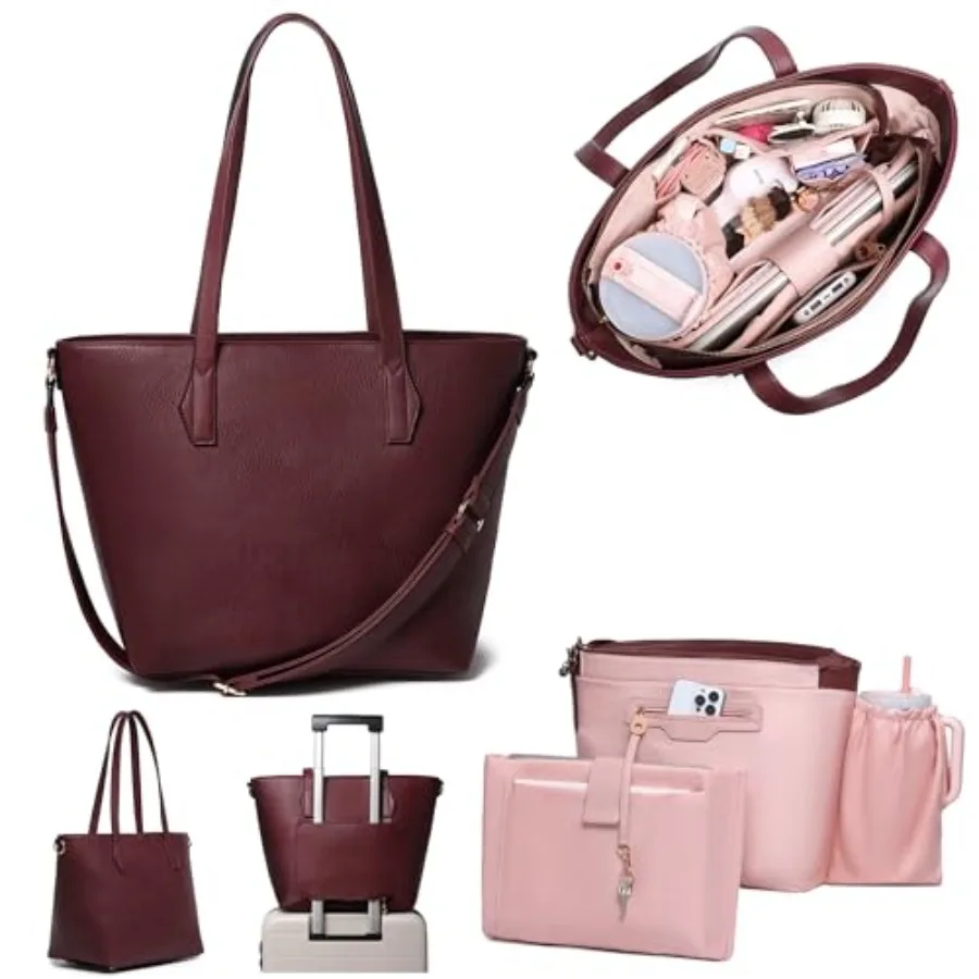 Womens 16 Laptop Tote Bag Vegan Leather Work Bag with Cupholder RFID Anti-Pickpocket Trolley Sleeve
Womens 16 Laptop Tote Bag Vegan Leather Work Bag with Cupholder RFID Anti-Pickpocket Trolley Sleeve