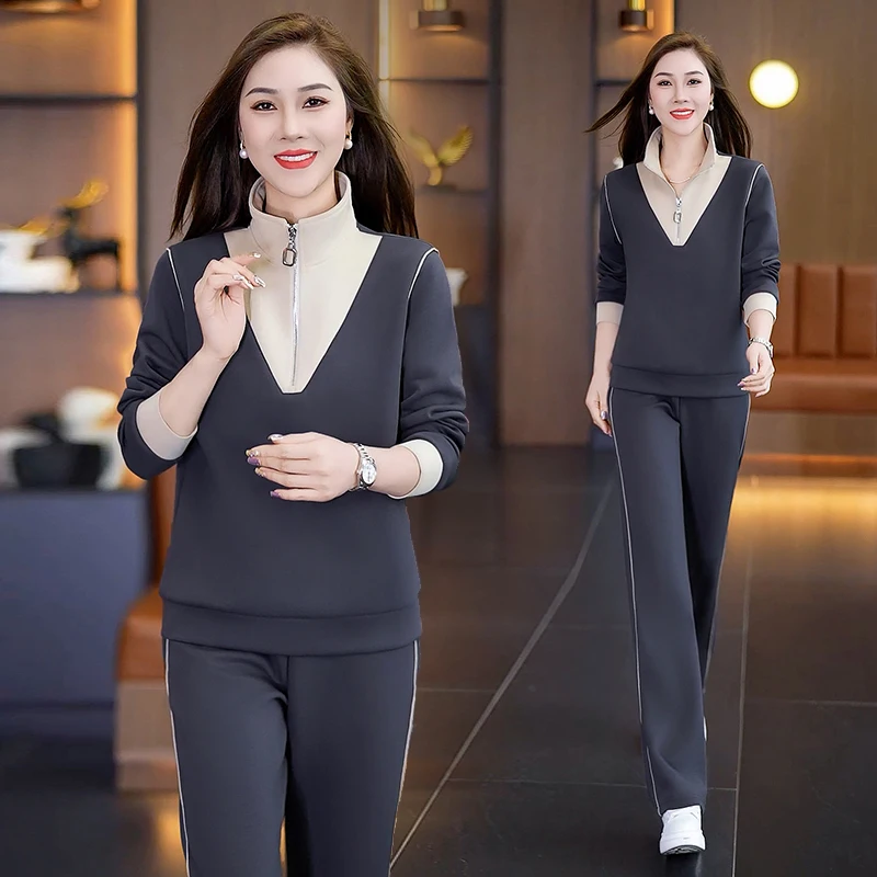 Модный спортивный комплект из толстовки и брюк для женщин среднего и старшего возраста, повседневный шикарный комплект из двух предметов, хлопковый комплект с длинными рукавами...
Модный спортивный комплект из толстовки и брюк для женщин среднего и старшего возраста, повседневный шикарный комплект из двух предметов, хлопковый комплект с длинными рукавами...