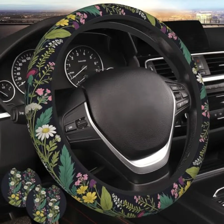 Wildflower Car Steering Wheel Cover Flowers Wildflower Steering Wheel Cover for Women Cute Anti-Slip Universal Breathable 14-15
Wildflower Car Steering Wheel Cover Flowers Wildflower Steering Wheel Cover for Women Cute Anti-Slip Universal Breathable 14-15