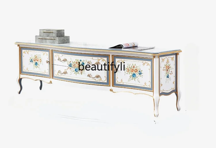 High-end European light luxury solid wood TV cabinet, French white painted living room modern and simple
High-end European light luxury solid wood TV cabinet, French white painted living room modern and simple