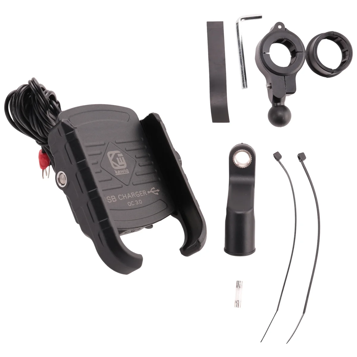 Kewiq QC3.0 USB Fast Charging Aluminium Alloy Motorcycle Phone Holder With USB Charger 360 Degree Rotate Motorbike Mobile Phone
Kewiq QC3.0 USB Fast Charging Aluminium Alloy Motorcycle Phone Holder With USB Charger 360 Degree Rotate Motorbike Mobile Phone