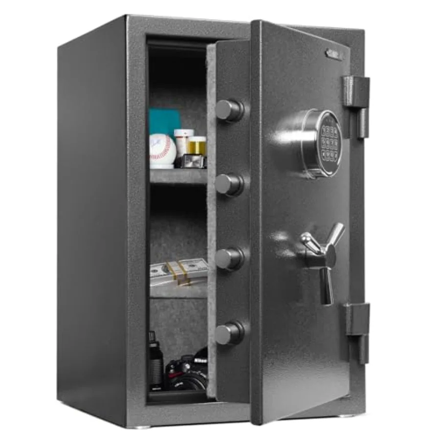 Home office fireproof and waterproof safe box, steel gray, 1200F 40-minute fire resistance, digital lock, 3.5 cu ft capacity wi
Home office fireproof and waterproof safe box, steel gray, 1200F 40-minute fire resistance, digital lock, 3.5 cu ft capacity wi