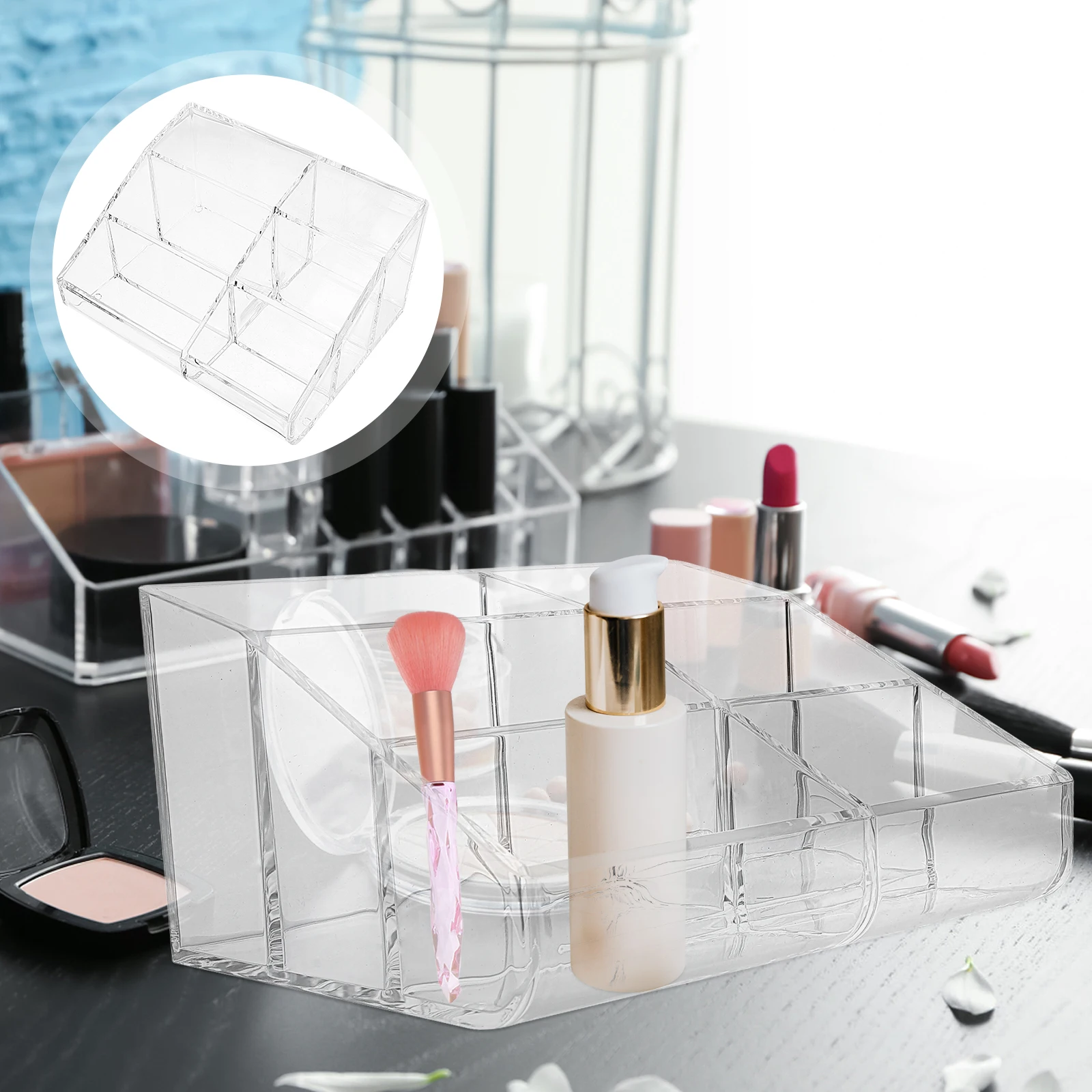 6 -Compartment Professional Storage Box Makeup Organizers Lipstick for Vanity 
6 -Compartment Professional Storage Box Makeup Organizers Lipstick for Vanity