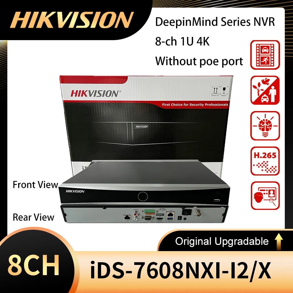 Hikvision Original 8CH iDS-7608NXI-I2/X 4K NVR and 16CH iDS-7616NXI-I2/X DeepinMind Series Network Video Recorder
Hikvision Original 8CH iDS-7608NXI-I2/X 4K NVR and 16CH iDS-7616NXI-I2/X DeepinMind Series Network Video Recorder