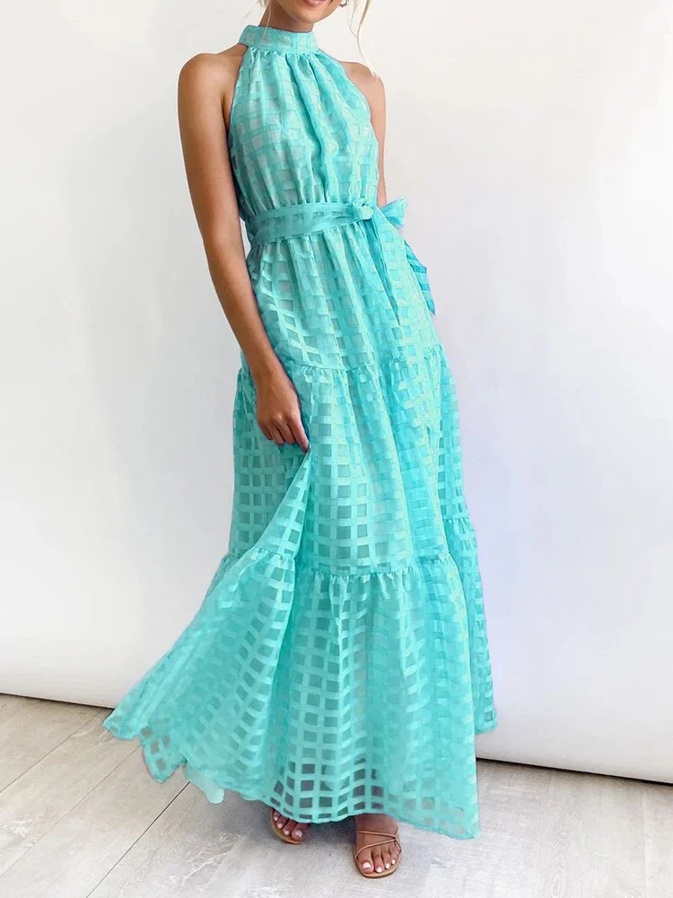 Women Vintage Dress Elegant Fashion High Waisted A-line Long Dress Standing Collar Sleeveless Plaid Retro Party Dress for Women
Women Vintage Dress Elegant Fashion High Waisted A-line Long Dress Standing Collar Sleeveless Plaid Retro Party Dress for Women