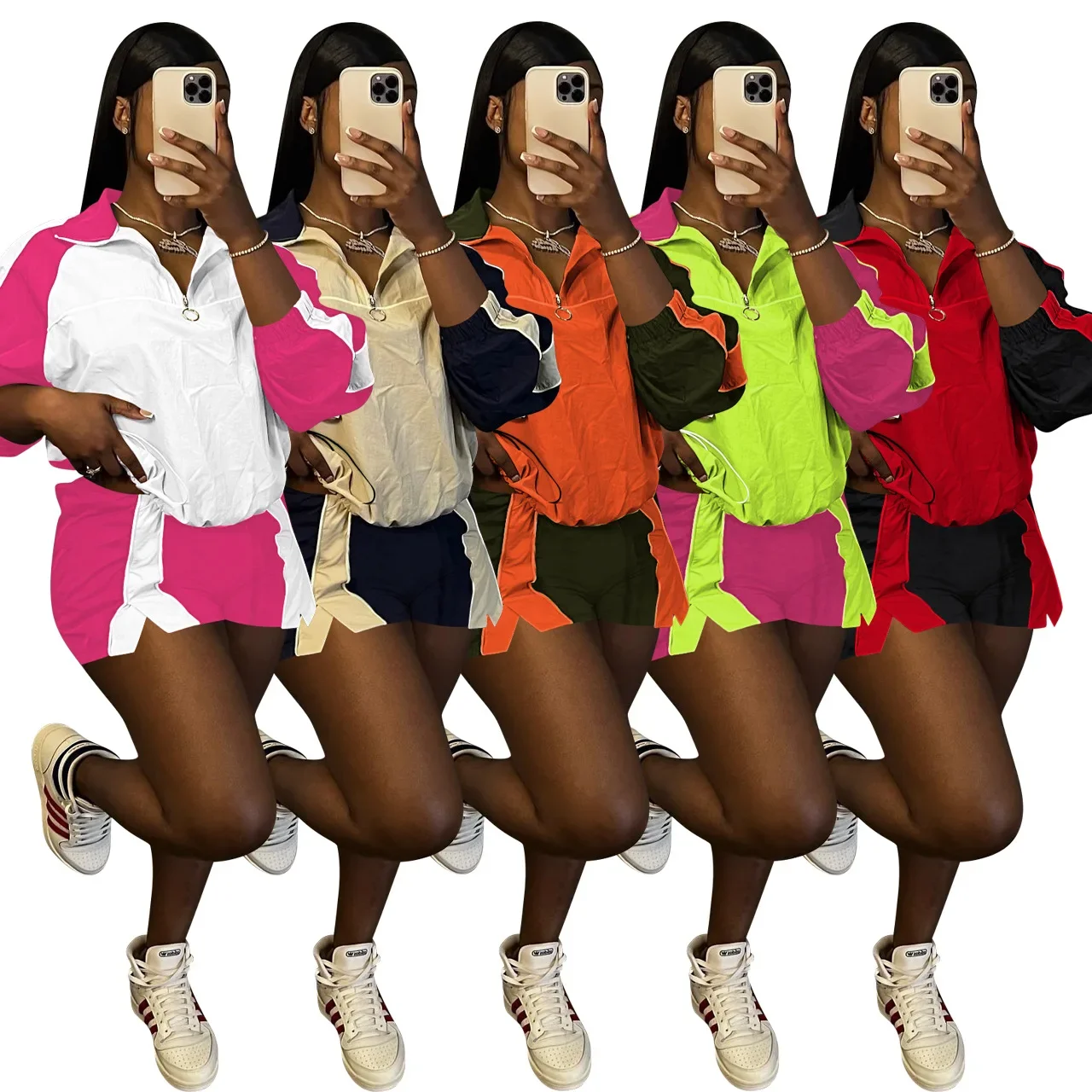 FNOCE Casual Women's 2024 Early Spring Fashion Casual Multicolor Color Blocking Long Sleeve Sweatshirt Shorts Two Piece Set in
FNOCE Casual Women's 2024 Early Spring Fashion Casual Multicolor Color Blocking Long Sleeve Sweatshirt Shorts Two Piece Set in