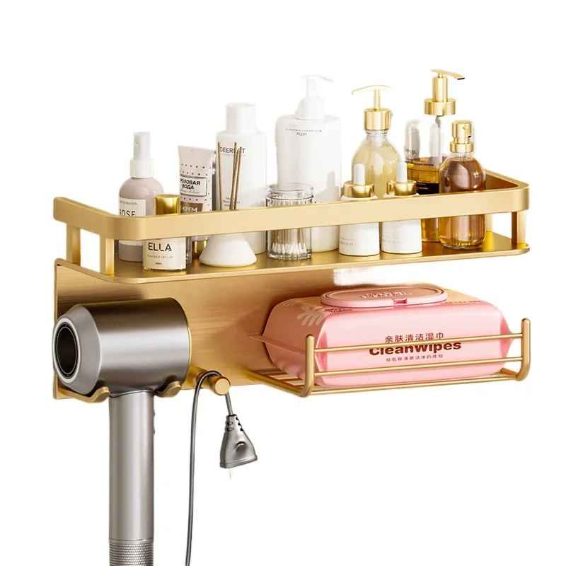 Gold toilet rack, hair dryer holder, hair dryer holder, toothbrush holder, wall-mounted bathroom storage rack.
Gold toilet rack, hair dryer holder, hair dryer holder, toothbrush holder, wall-mounted bathroom storage rack.