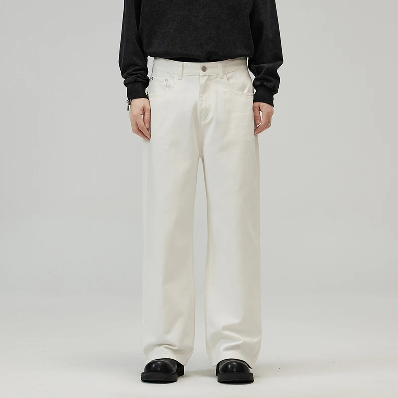 Korean Style Men's Denim Pants Solid Color Straight All-match Trousers Wide Leg Loose Male Jeans Summer Streetwear
Korean Style Men's Denim Pants Solid Color Straight All-match Trousers Wide Leg Loose Male Jeans Summer Streetwear