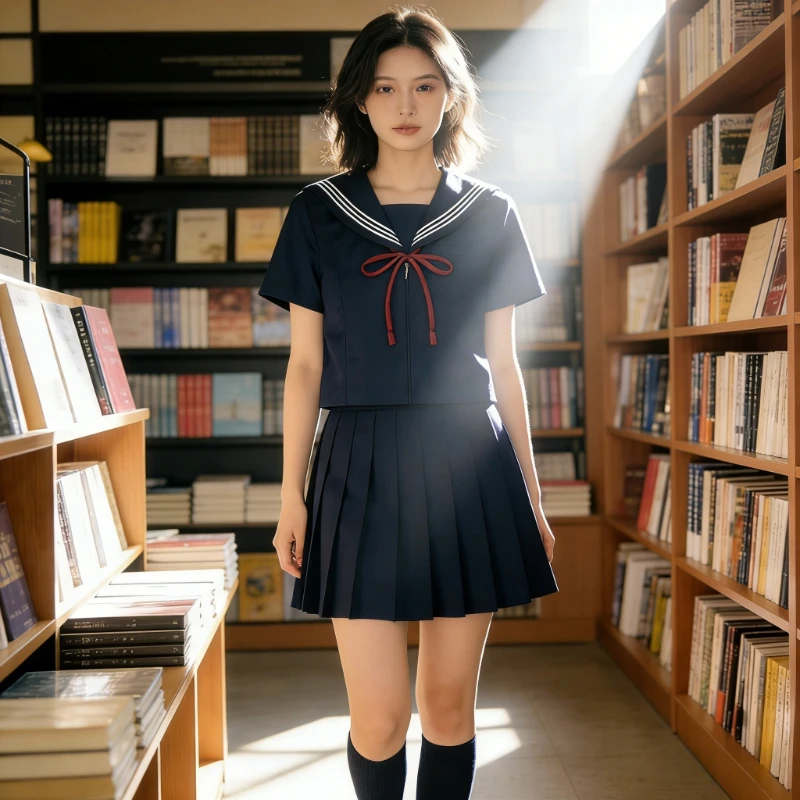 Plus Size Japanese JK Sailor Uniform Skirt, Thick Cyan Style, Kansai Placket Design, Soft & Bad women Outfit For Students
Plus Size Japanese JK Sailor Uniform Skirt, Thick Cyan Style, Kansai Placket Design, Soft & Bad women Outfit For Students