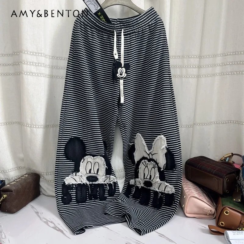 European Style 2026 Spring New Kawaii Striped Cartoon Wide Leg Straight Slimming Casual Sweatpants Women's Y2k Trousers Clothes
European Style 2026 Spring New Kawaii Striped Cartoon Wide Leg Straight Slimming Casual Sweatpants Women's Y2k Trousers Clothes