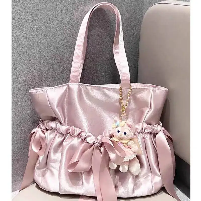 Ribbon Bows Harajuku Pink Shoulder Bags Pleated Y2k Lolita Girls Handbags Large Capacity Student Tote Bags Casual Bags For Women
Ribbon Bows Harajuku Pink Shoulder Bags Pleated Y2k Lolita Girls Handbags Large Capacity Student Tote Bags Casual Bags For Women