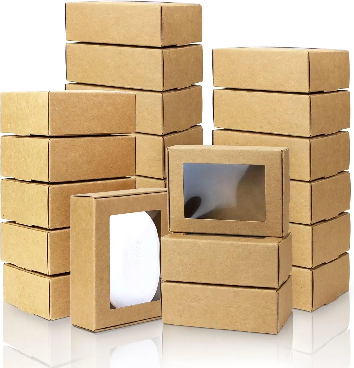 50 Mini Kraft Boxes with Windows, 3.33x2.35x1.18 Small Gift Boxes Bulk for Soap Candy Cookies Party Favors
50 Mini Kraft Boxes with Windows, 3.33x2.35x1.18 Small Gift Boxes Bulk for Soap Candy Cookies Party Favors