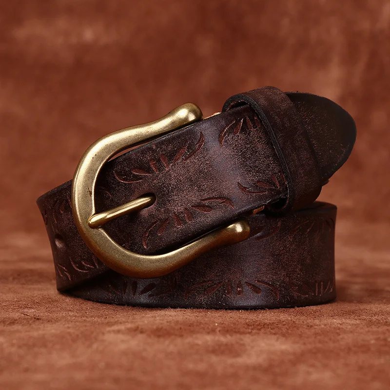 3.8CM For Men High Quality Cow Genuine Leather Belt Thickened carving Designer Belts Male Retro Brass Buckle Strap Cowboy Jeans
3.8CM For Men High Quality Cow Genuine Leather Belt Thickened carving Designer Belts Male Retro Brass Buckle Strap Cowboy Jeans