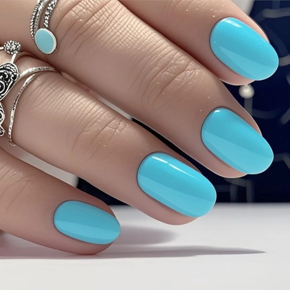 Sky Blue Short False Nails With Glue Woman Press On Fake Nails Tips DIY Full Cover Finger Nails Art Manicure Accessory
Sky Blue Short False Nails With Glue Woman Press On Fake Nails Tips DIY Full Cover Finger Nails Art Manicure Accessory