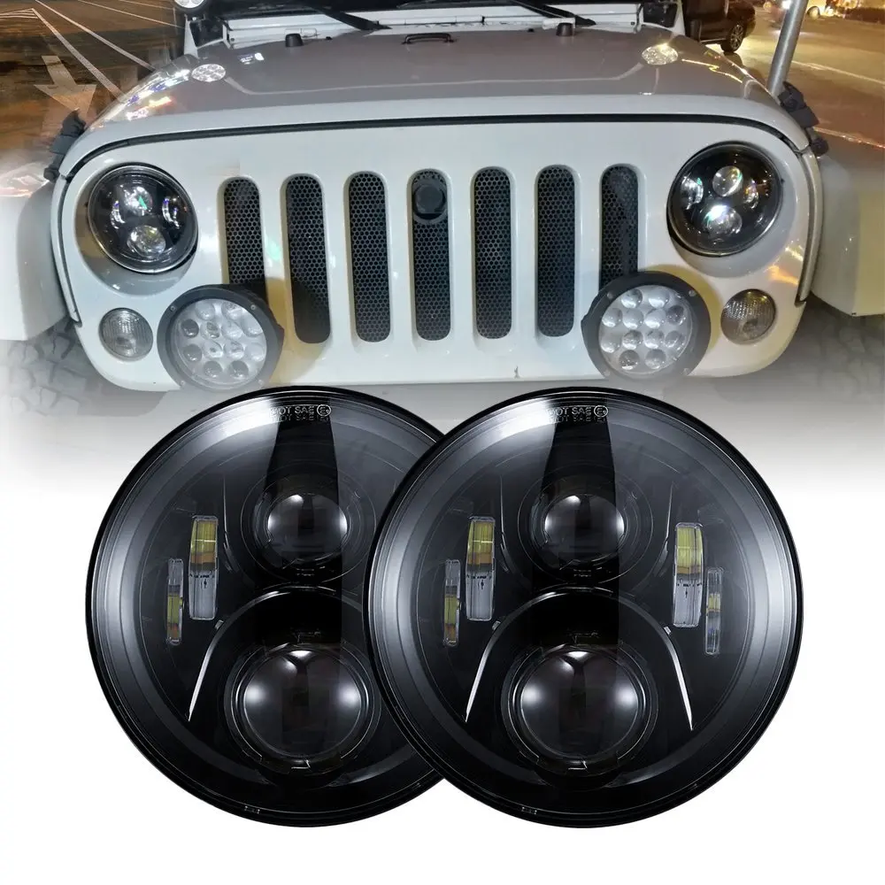 2x автомобильные 7-дюймовые светодиодные фары Hi/Low H4 Halo Angle Eyes DRL для Jeep JK TJ OffRoad Defender Hummer 4x4 Suzuki Samurai Фара
2x автомобильные 7-дюймовые светодиодные фары Hi/Low H4 Halo Angle Eyes DRL для Jeep JK TJ OffRoad Defender Hummer 4x4 Suzuki Samurai Фара
