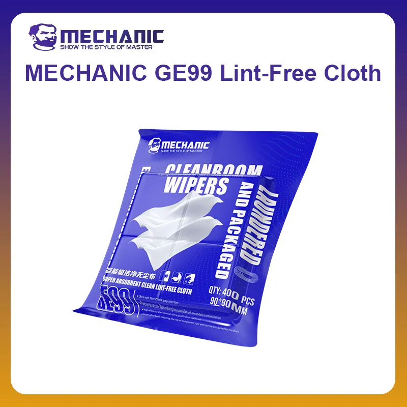 MECHANIC OFFICIAL super absorbent clean lint-free cloth GE99 400PCS 9*9cm Cloth For Motherboard CPU Mobile Clean Fiber Tools
MECHANIC OFFICIAL super absorbent clean lint-free cloth GE99 400PCS 9*9cm Cloth For Motherboard CPU Mobile Clean Fiber Tools