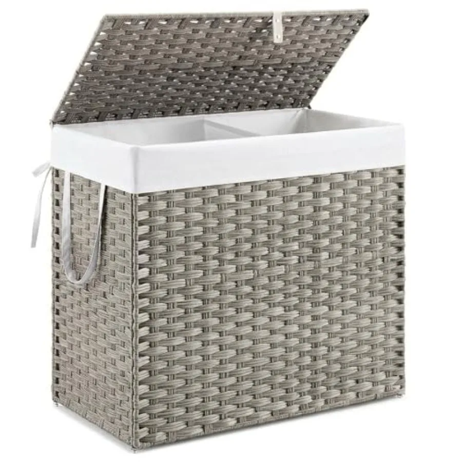 Wicker Laundry Basket with Lid Woven Laundry Hamper with Handles Foldable Rattan Clothes Hamper with Removable Liner and Sturdy
Wicker Laundry Basket with Lid Woven Laundry Hamper with Handles Foldable Rattan Clothes Hamper with Removable Liner and Sturdy