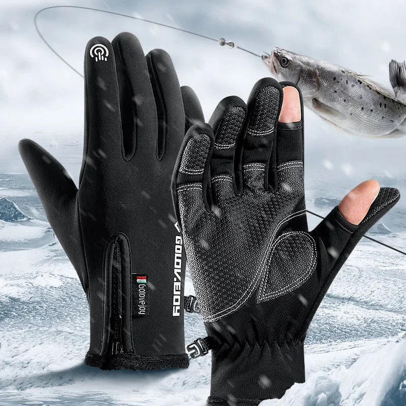 Winter Fishing Gloves for Men 2 Finger Flip Fingerless Non-slip Waterproof Warm Winter TouchScreen Gloves for Cycling Running
Winter Fishing Gloves for Men 2 Finger Flip Fingerless Non-slip Waterproof Warm Winter TouchScreen Gloves for Cycling Running