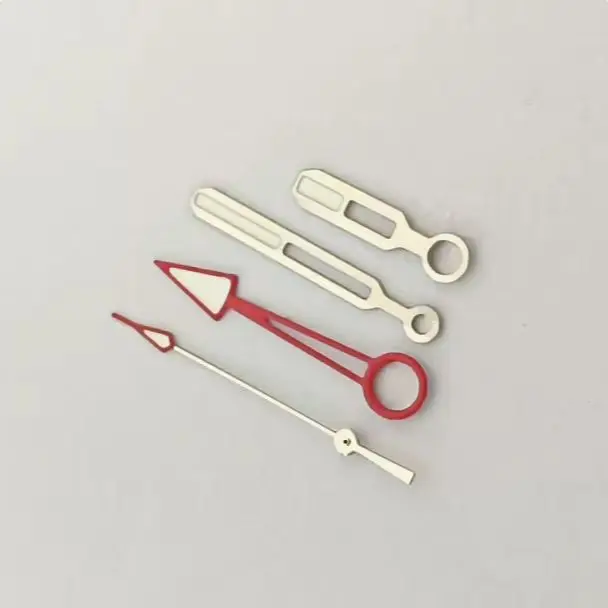 Watch accessories – red & white geometric hands, set of four hands, green luminous, suitable for NH34 movement.
Watch accessories – red & white geometric hands, set of four hands, green luminous, suitable for NH34 movement.