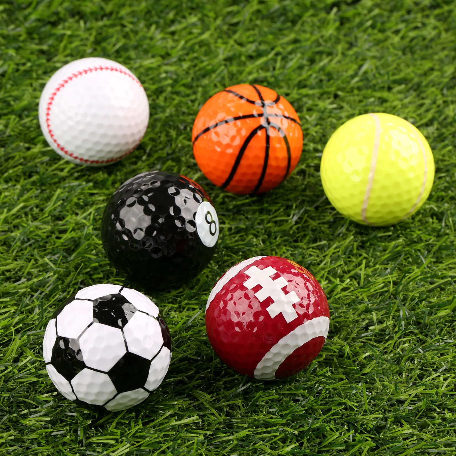 gohantee Novelty Creative Rubber Golf Balls 6 kinds of Pattern Golf Game Balls Similar Rugby Football Sports Champion Golf Balls
gohantee Novelty Creative Rubber Golf Balls 6 kinds of Pattern Golf Game Balls Similar Rugby Football Sports Champion Golf Balls