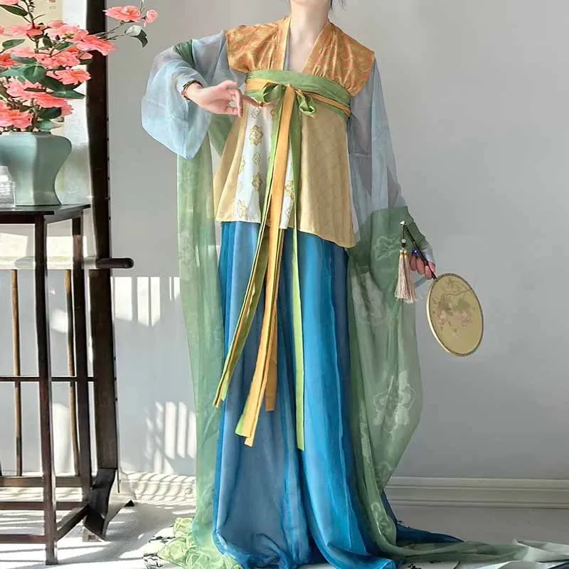 2025 Summer Hanfu Dress Women Chinese Vintage Green&Blue Hanfu Dress Female Stage Cosplay Costume Party Outfit Plus Size
2025 Summer Hanfu Dress Women Chinese Vintage Green&Blue Hanfu Dress Female Stage Cosplay Costume Party Outfit Plus Size