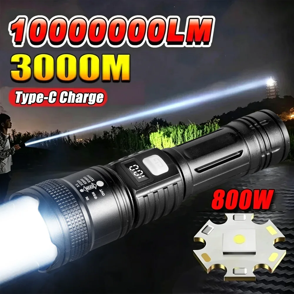 High Power LED Flashlight USB Rechargeable Strong Light Tactical Torch Long Range Waterproof Ourdoor Camping Emergency Lantern
High Power LED Flashlight USB Rechargeable Strong Light Tactical Torch Long Range Waterproof Ourdoor Camping Emergency Lantern