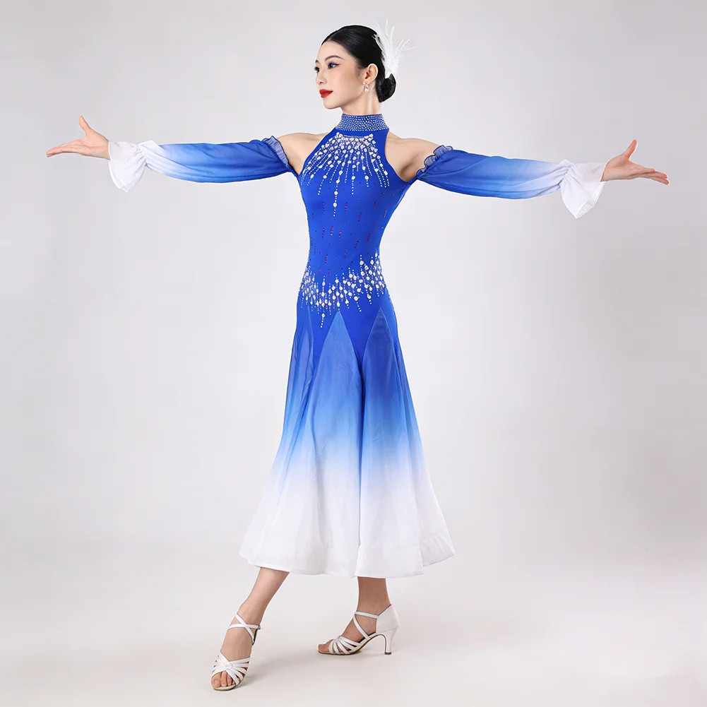 Women's Evening Dress Gradient Dance Dress Modern Waltz Royal Blue Long Sleeve Rhinestone Show Tango Red Dress
Women's Evening Dress Gradient Dance Dress Modern Waltz Royal Blue Long Sleeve Rhinestone Show Tango Red Dress