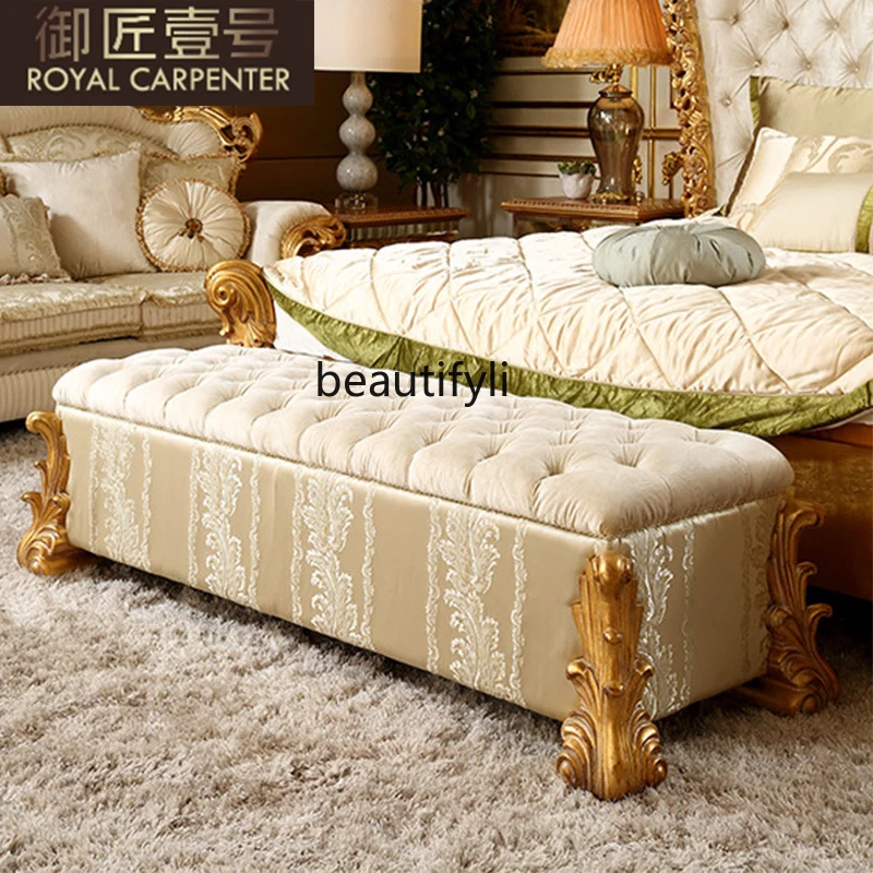 European bedroom furniture, solid wood carving flower fabric double seat change, sofa, bedside stool
European bedroom furniture, solid wood carving flower fabric double seat change, sofa, bedside stool