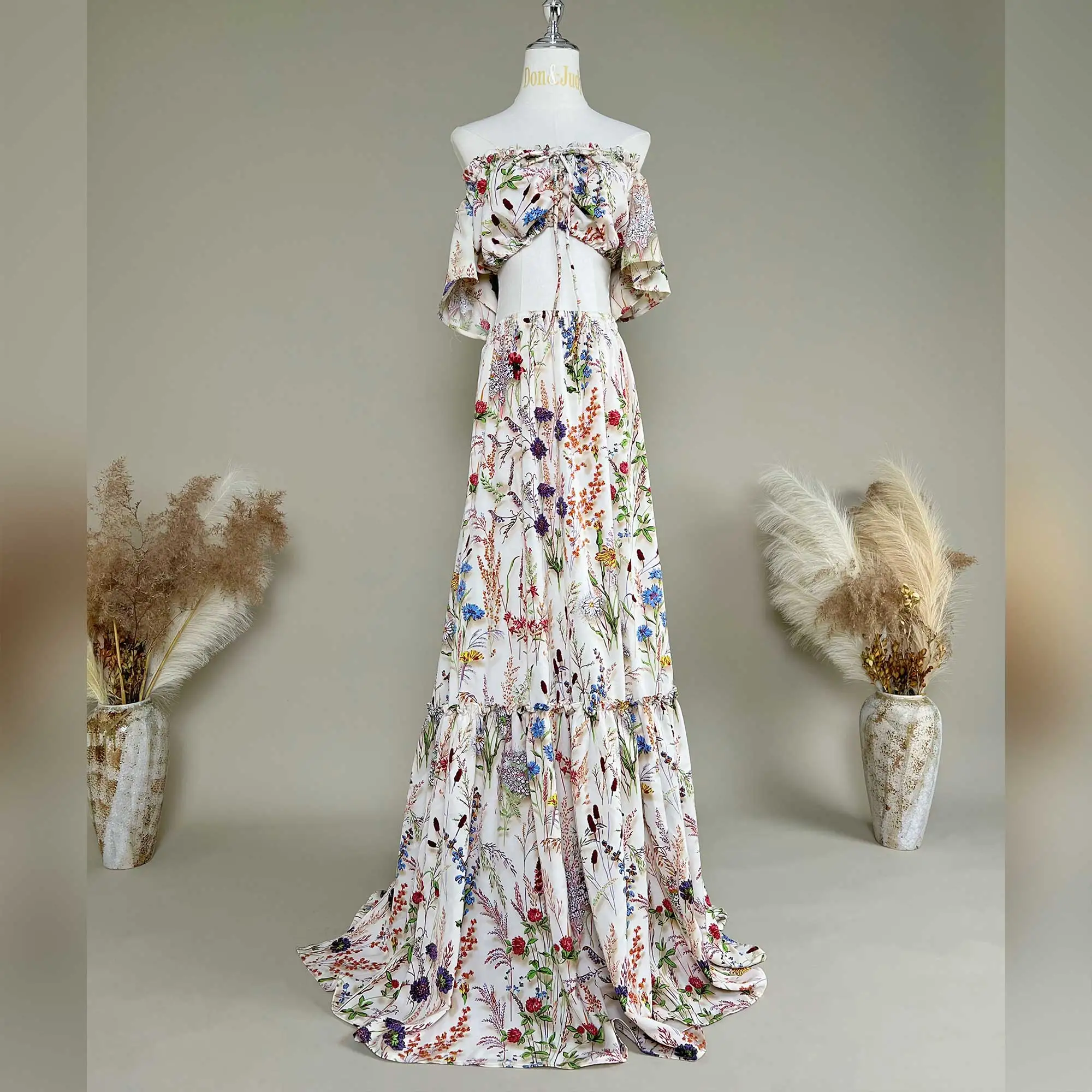 Bohemian Printed Off-the-Shoulder Two-Piece Maternity Photography Gown Clothing Women's Wedding Party Evening Dress Photo Shoot
Bohemian Printed Off-the-Shoulder Two-Piece Maternity Photography Gown Clothing Women's Wedding Party Evening Dress Photo Shoot