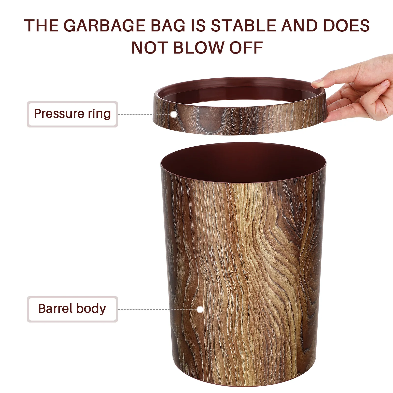 Retro Trash Can Household Litter Bin Light Kitchen Cabinet Woodgraining Container PP Material Plastic Bucket Easy Clean
Retro Trash Can Household Litter Bin Light Kitchen Cabinet Woodgraining Container PP Material Plastic Bucket Easy Clean