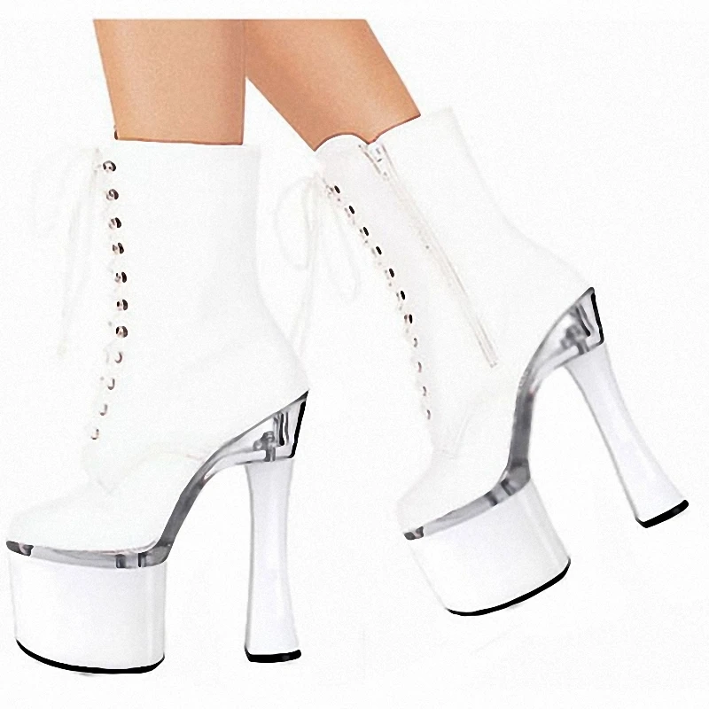 8 Inch Square Heel Ankle Boots Gothic Party Shoes Chunky Winter Lady Combat Motorcycle Sexy Model PU Striper Heels 18CM
8 Inch Square Heel Ankle Boots Gothic Party Shoes Chunky Winter Lady Combat Motorcycle Sexy Model PU Striper Heels 18CM