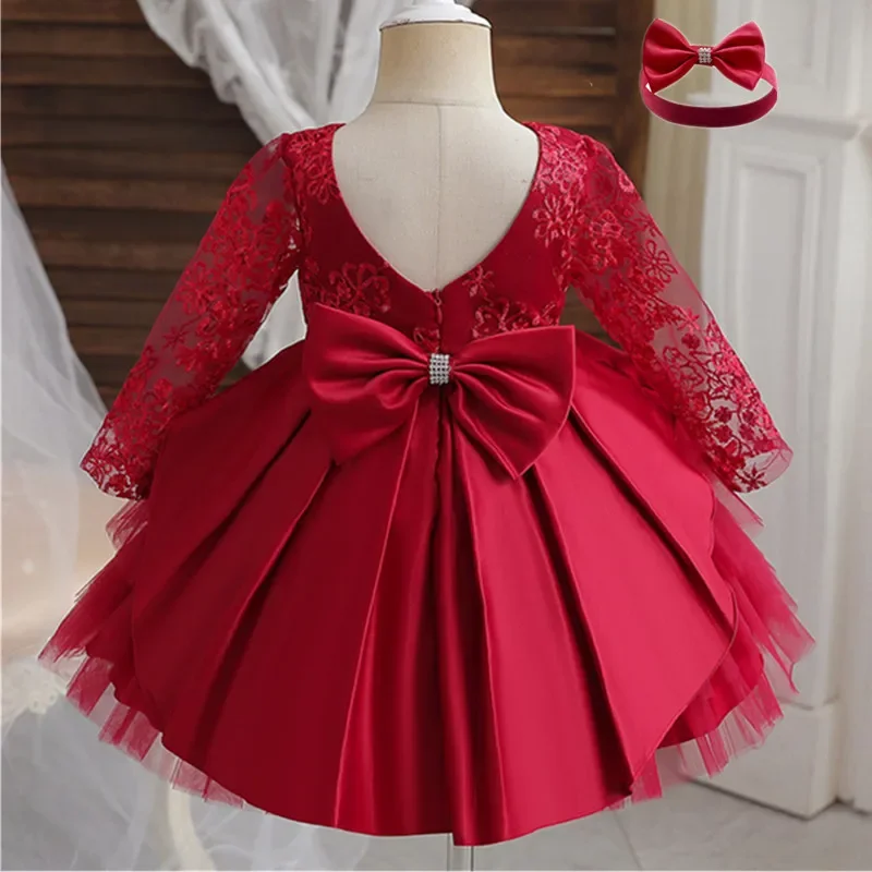 Red Birthday Princess Dress for Toddler Girls - Autumn/Winter Long Sleeve Backless Lace Dress for Flower Girl Wedding
Red Birthday Princess Dress for Toddler Girls - Autumn/Winter Long Sleeve Backless Lace Dress for Flower Girl Wedding