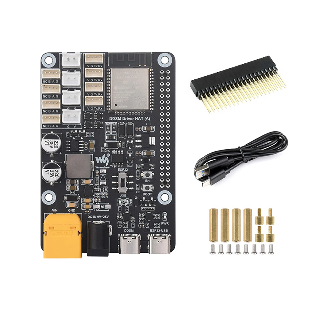 Плата привода двигателя Wi-Fi, беспроводной ESP32 DDSM, драйвер двигателя HAT Type-C, интерфейс для сервоконцентраторов с прямым приводом, двигатели для Raspberry Pi
Плата привода двигателя Wi-Fi, беспроводной ESP32 DDSM, драйвер двигателя HAT Type-C, интерфейс для сервоконцентраторов с прямым приводом, двигатели для Raspberry Pi