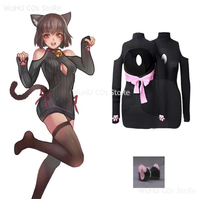 Original Design Long Black Sweater Dress Cat Girl Cosplay Cat's Paw Sleeves Socks Women Girls Sexy Dress Halloween Date Dress
Original Design Long Black Sweater Dress Cat Girl Cosplay Cat's Paw Sleeves Socks Women Girls Sexy Dress Halloween Date Dress